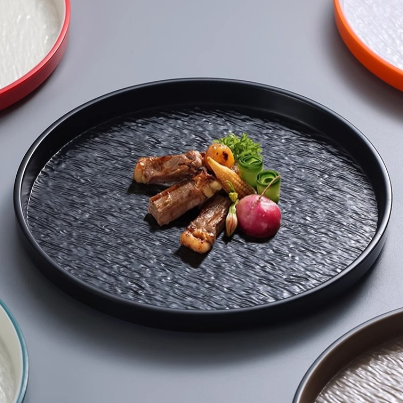 Home Cooking Steak - 현대 라운드 스톤 멜라민 스테이크 파스타