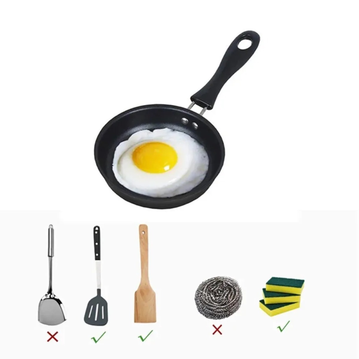 손잡이가 있는 미니 프라이팬 휴대용 계란 오믈렛 프라이 - Home Cooking Steak 리뷰 및 가격