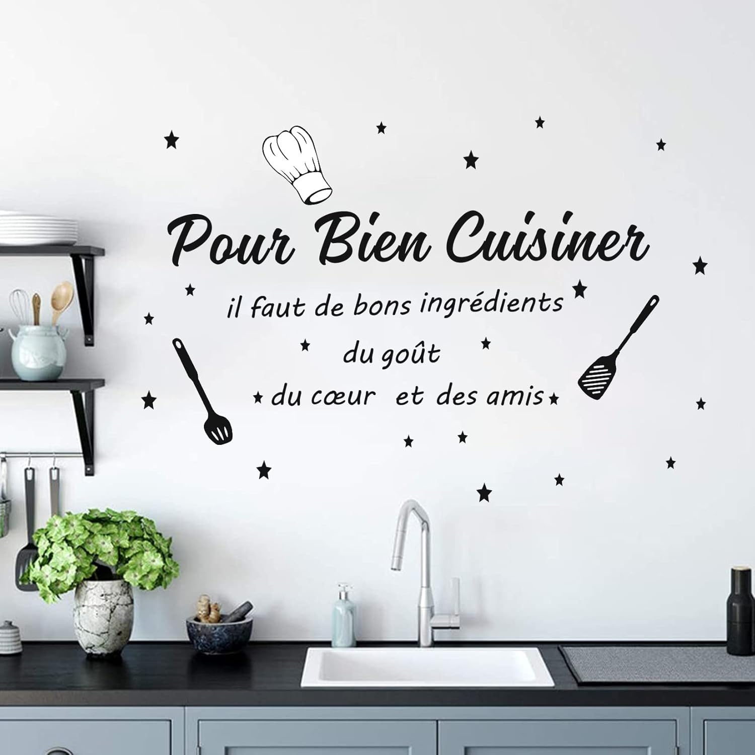 프랑스 이탈리아 주방 요리사 사랑 명언 벽 스티커 데칼 - Home Cooking In French 리뷰 및 가격